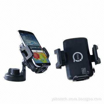 5V/1.5A portable wireless car charger for Samsung S4/Note II/iPhone 5, with holder stand/Qi standard